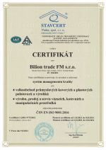 Certifikt ISO 9001 česky